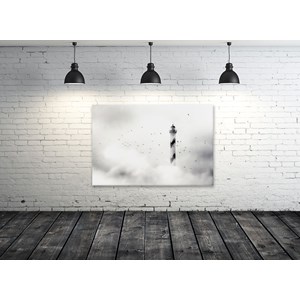 Tableau deco phare dans le brouillard