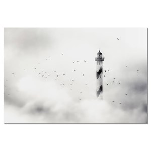 Tableau deco phare dans le brouillard