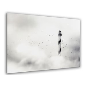 Tableau deco phare dans le brouillard