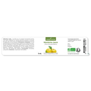 Mandarine jaune - huile essentielle bio - 10ml garantie chromacert® - chémotypée