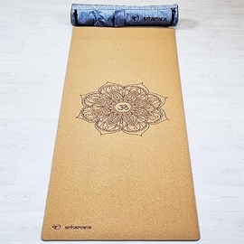 Tapis de yoga liège mandala 5mm