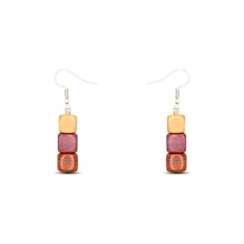 Boucles  d'oreille  en bois  multicolore