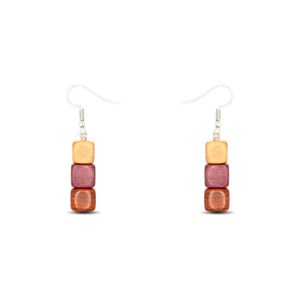 Boucles  d'oreille  en bois  multicolore