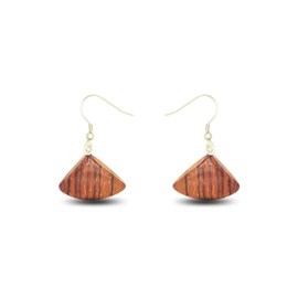 Boucles  d'oreille  en bois  acajou