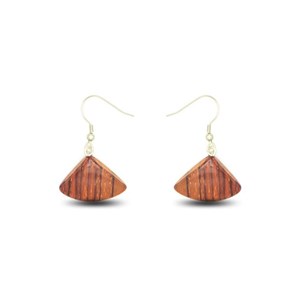 Boucles  d'oreille  en bois  acajou