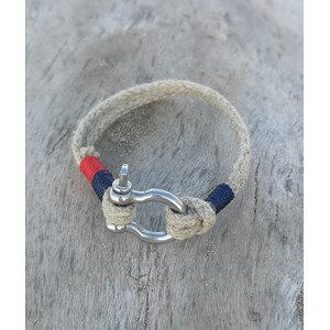 Bracelet chanvre bleu & rouge 