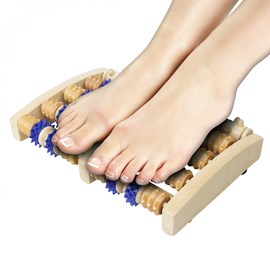 Rouleau de massage en bois pour pieds