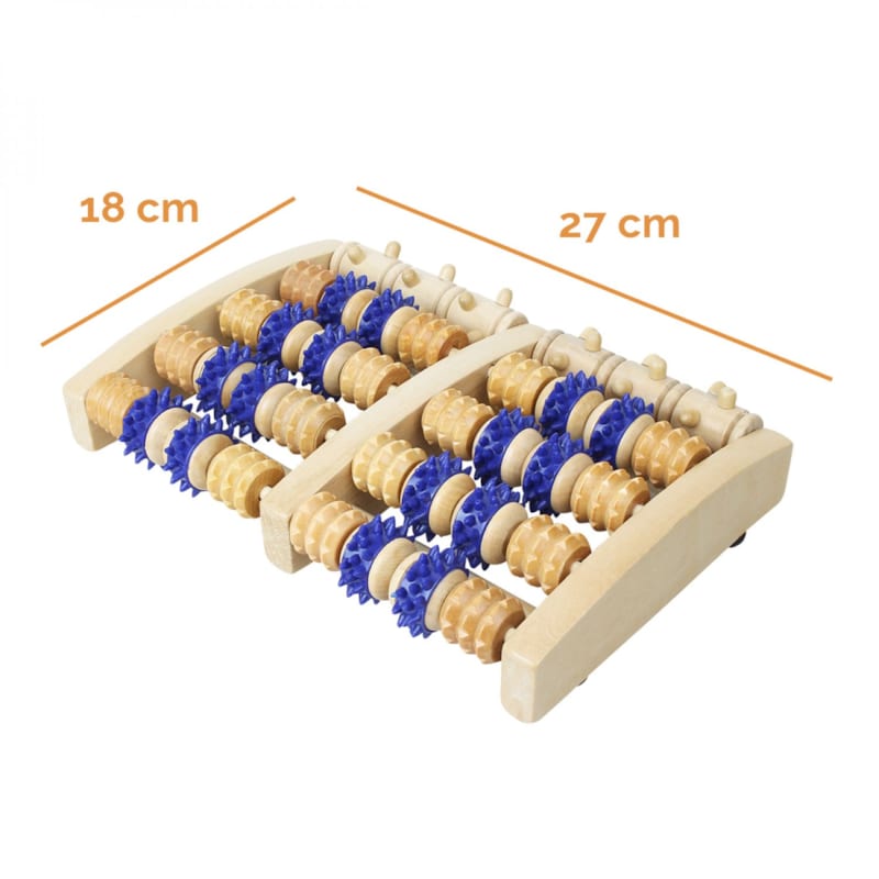 Rouleau de massage en bois pour pieds (Vivezen) - Image 1