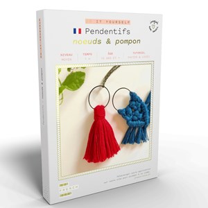 Kit macramé pendentifs - noeuds & pompon