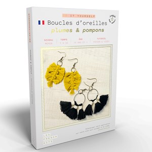 Kit macramé boucles d’oreilles - plumes