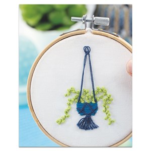 Kit broderie green - chaîne de coeurs