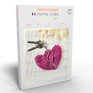 Kit macramé porte clés - cœur
