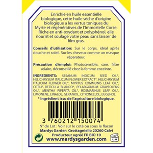 Huile sèche bio tonique de corse 50ml