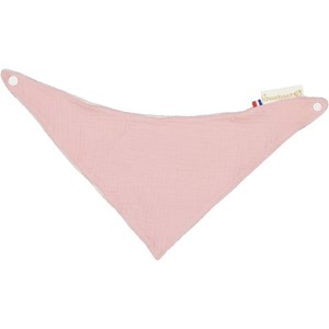 Bavoir bandana gaze de coton rose