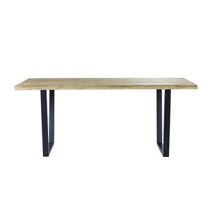 Table bois teck recyclé et métal 8 p