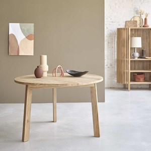 Table ronde en bois de teck 4p