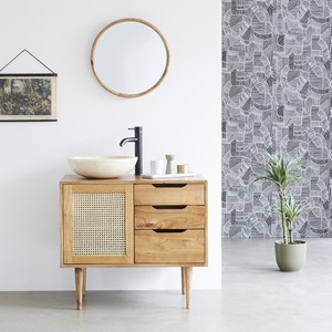 Meuble salle de bain mindi cannage