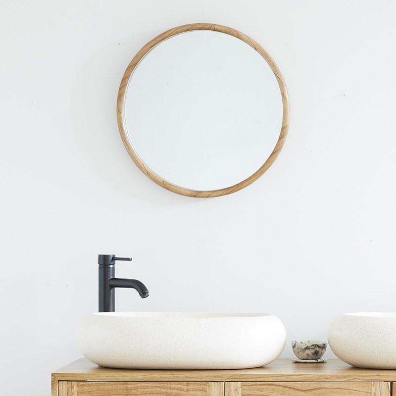 BOIS DESSUS BOIS DESSOUS - Miroir rond bois mindy