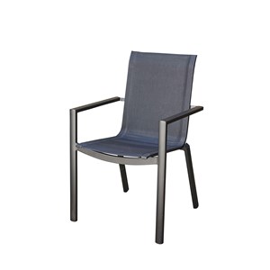 Fauteuil jardin aluminium textilène noir