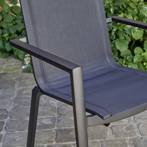 Fauteuil jardin aluminium textilène noir