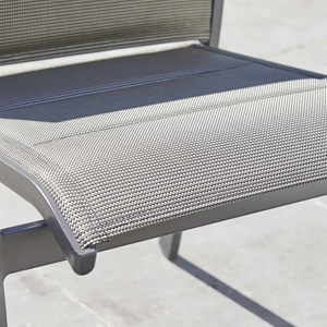Fauteuil jardin aluminium textilène gris