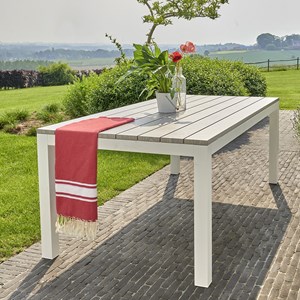 Table de jardin aluminium blanc 8 p