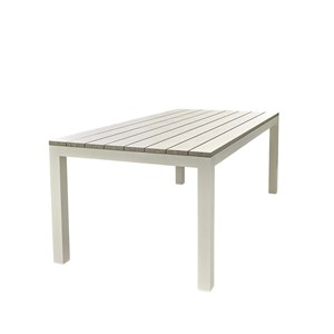 Table de jardin aluminium blanc 8 p