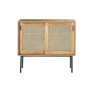 Commode en bois de mindi et cannage