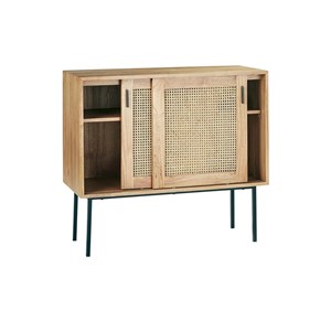 Commode en bois de mindi et cannage