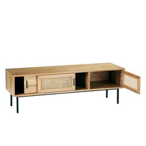 Meuble tv en mindi et cannage
