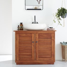 Meuble sous vasque en bois d'acajou