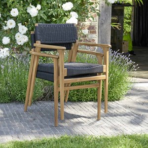 Fauteuil de jardin en teck et cordage