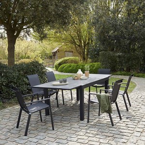 Salon de jardin aluminium noir