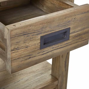 Table chevet en bois teck recyclé