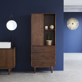 Double colonne salle de bain bois mindi