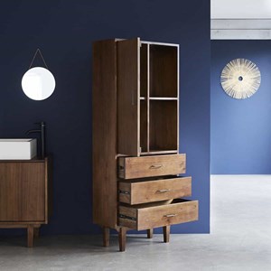 Double colonne salle de bain bois mindi