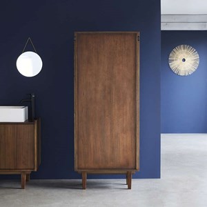 Double colonne salle de bain bois mindi