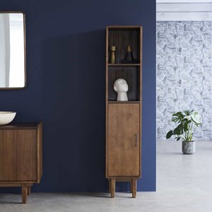 Colonne salle de bain bois mindi