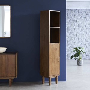 Colonne salle de bain bois mindi