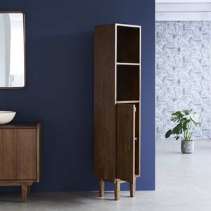 Colonne salle de bain bois mindi