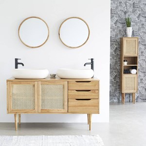 Meuble salle de bain mindi cannage