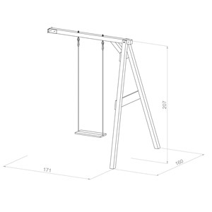 Portique mural 1 balançoire en bois wal