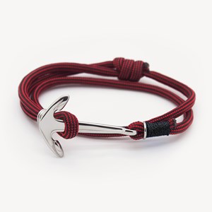Bracelet ancre marine homme corde rouge