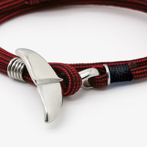 Bracelet corde baleine homme marin rouge