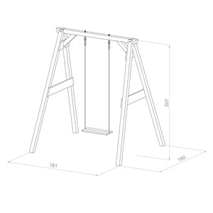 Portique 1 balançoire en bois axi