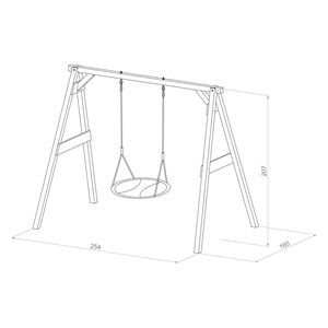 Portique en bois avec balançoire - sièg