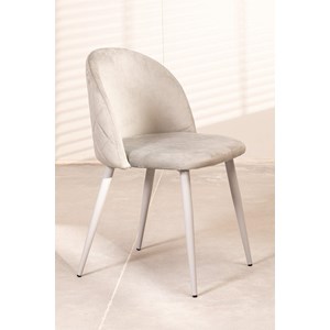 Chaise ronde velours 2 gris