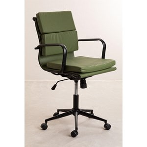 Fauteuil de bureau pad vert roulettes