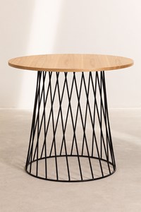 Table ronde bois 80cm noir