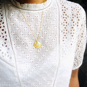 Collier ally pierre de lune blanche or